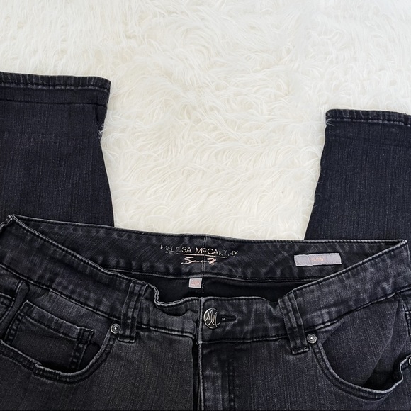 MELISSA MCCARTHY SEVEN7 Black High Waisted Studded Skinny Jeans Size 20W - Picture 4 of 12